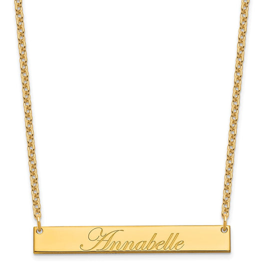 SS/Gold-plated Medium EDWARDIAN SCRIPT Bar Necklace XNA1219GP