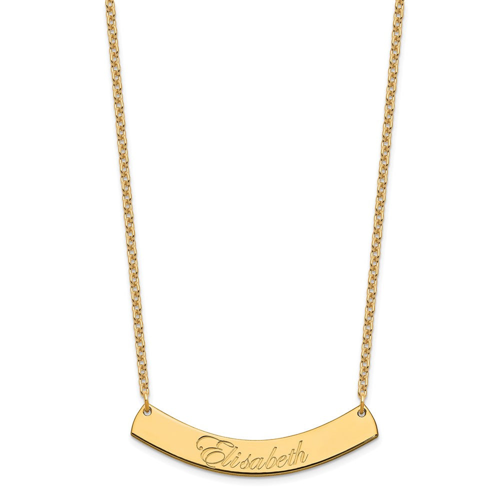 SS/Gold-plated Medium EDWARDIAN SCRIPT Curved Bar Necklace XNA1222GP