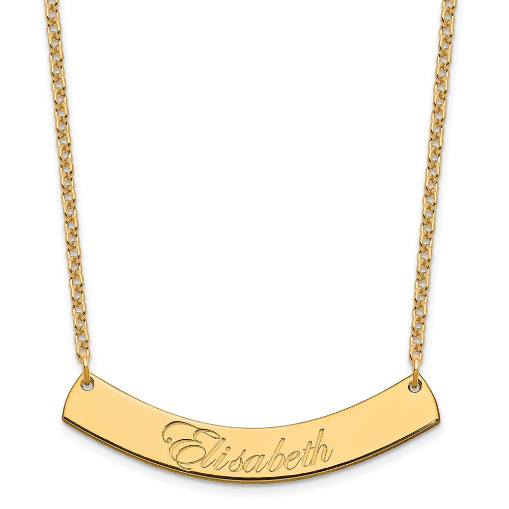 SS/Gold-plated Medium EDWARDIAN SCRIPT Curved Bar Necklace XNA1222GP