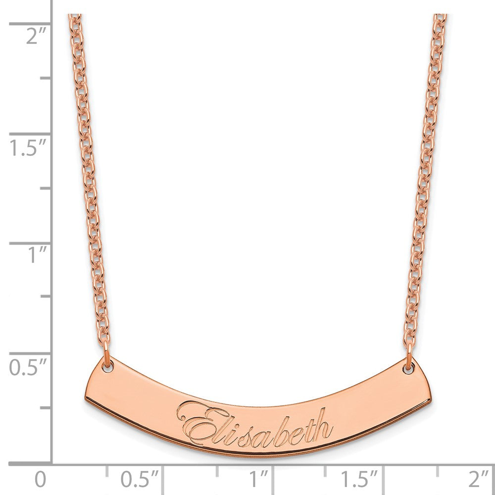 SS/Rose-plated Medium EDWARDIAN SCRIPT Curved Bar Necklace XNA1222RP