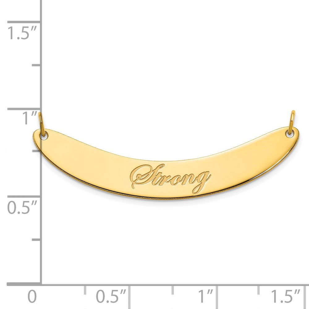 SS/Gold-plated Medium EDWARDIAN SCRIPT Curved Bar Necklace XNA1223GP