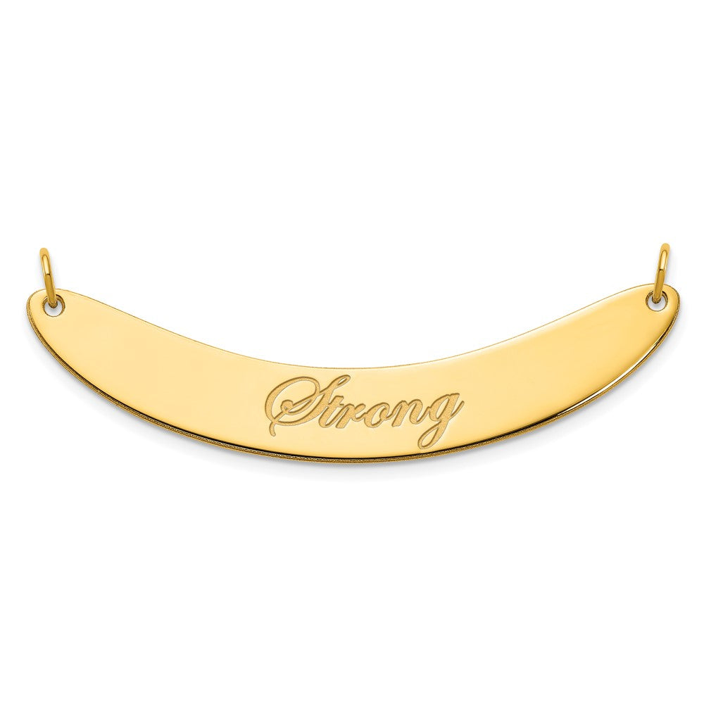 SS/Gold-plated Medium EDWARDIAN SCRIPT Curved Bar Necklace XNA1223GP