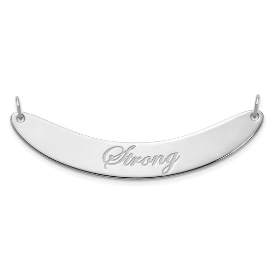SS/Rhod-plated Medium EDWARDIAN SCRIPT Curved Bar Necklace XNA1223SS