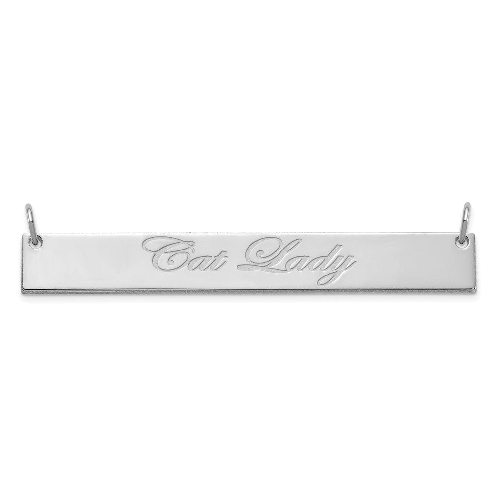 SS/Rhodium-plated Large EDWARDIAN SCRIPT Bar Necklace XNA1224SS