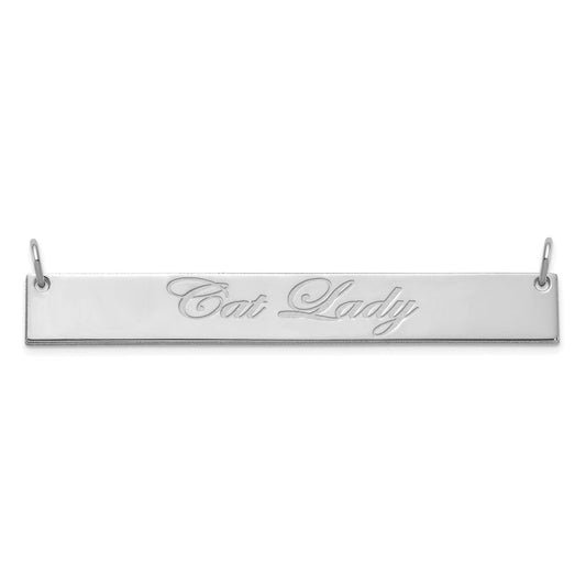 SS/Rhodium-plated Large EDWARDIAN SCRIPT Bar Necklace XNA1224SS