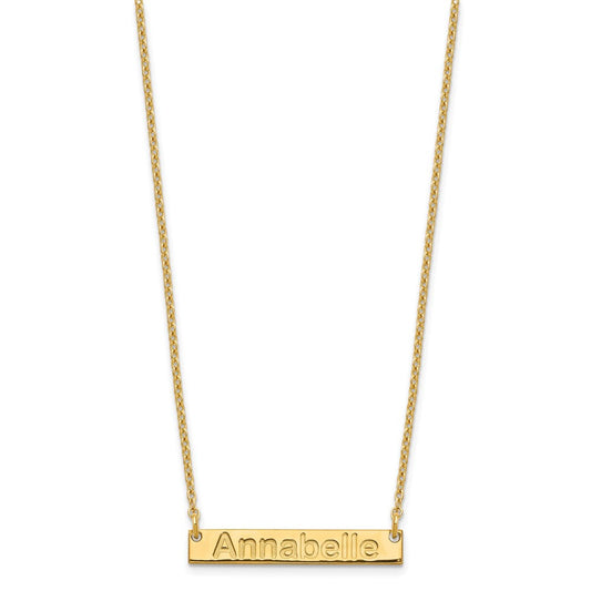 Sterling Silver/Gold-plated Small ARIAL ROUNDED Bar Necklace XNA1231GP