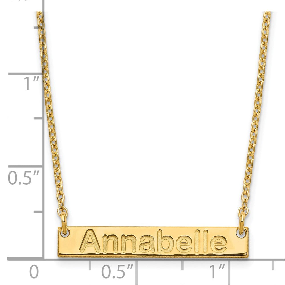 Sterling Silver/Gold-plated Small ARIAL ROUNDED Bar Necklace XNA1231GP