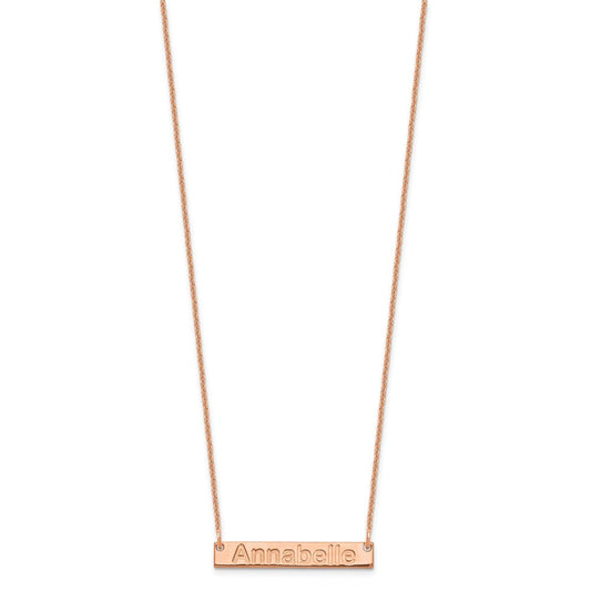 Sterling Silver/Rose-plated Small ARIAL ROUNDED Bar Necklace XNA1231RP