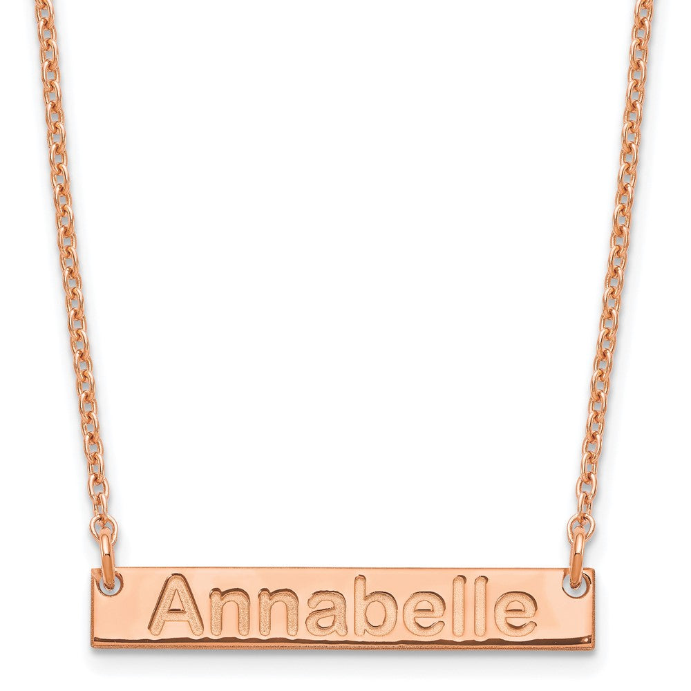 Sterling Silver/Rose-plated Small ARIAL ROUNDED Bar Necklace XNA1231RP