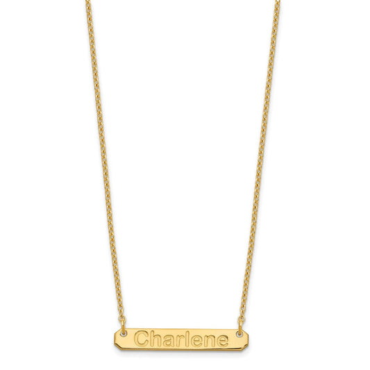 SS/Gold-plated Small ARIAL ROUNDED Bar Necklace XNA1232GP