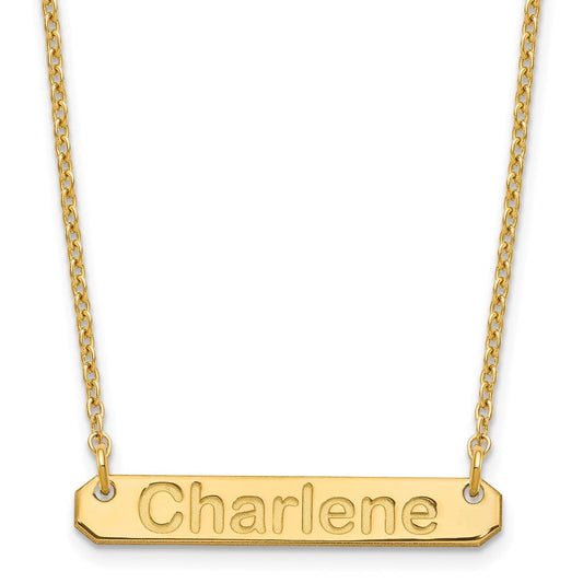 SS/Gold-plated Small ARIAL ROUNDED Bar Necklace XNA1232GP