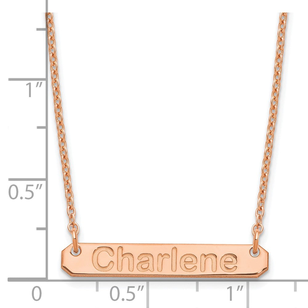 Sterling Silver/Rose-plated Small ARIAL ROUNDED Bar Necklace XNA1232RP