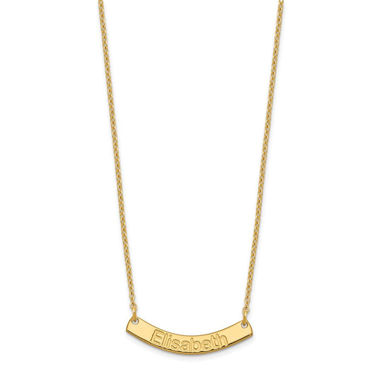 SS/Gold-plated Small ARIAL ROUNDED Curved Bar Necklace XNA1234GP