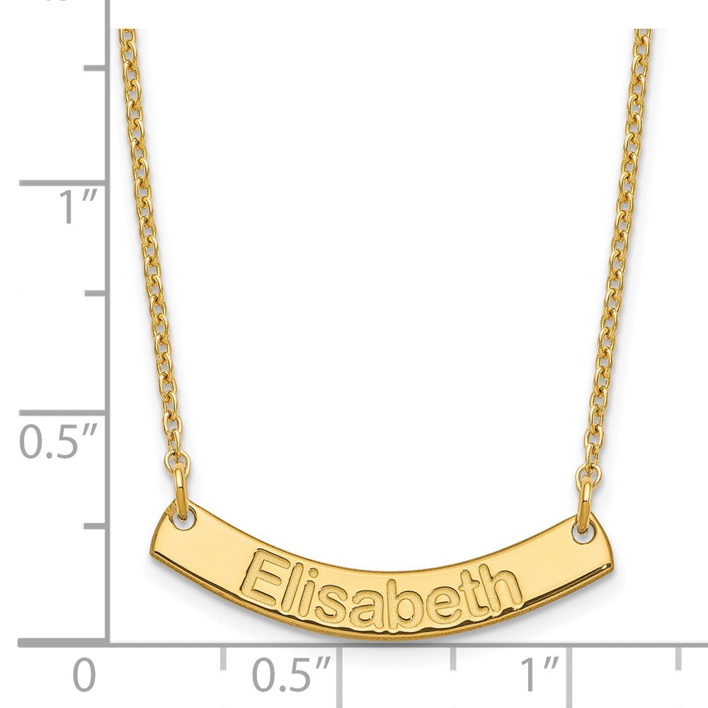 SS/Gold-plated Small ARIAL ROUNDED Curved Bar Necklace XNA1234GP