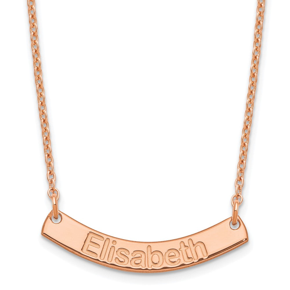 SS/Rose-plated Small ARIAL ROUNDED Curved Bar Necklace XNA1234RP