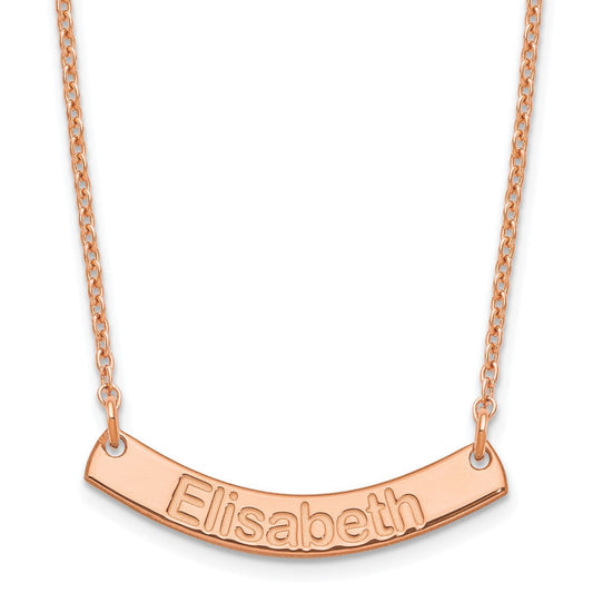 SS/Rose-plated Small ARIAL ROUNDED Curved Bar Necklace XNA1234RP