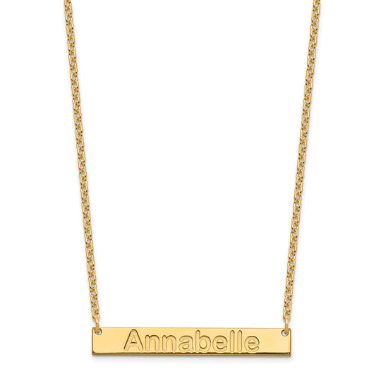 Sterling Silver/Gold-plated Medium ARIAL ROUNDED Bar Necklace XNA1236GP