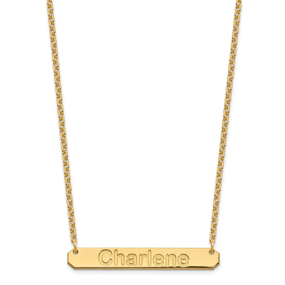 Sterling Silver/Gold-plated Medium ARIAL ROUNDED Bar Necklace XNA1237GP