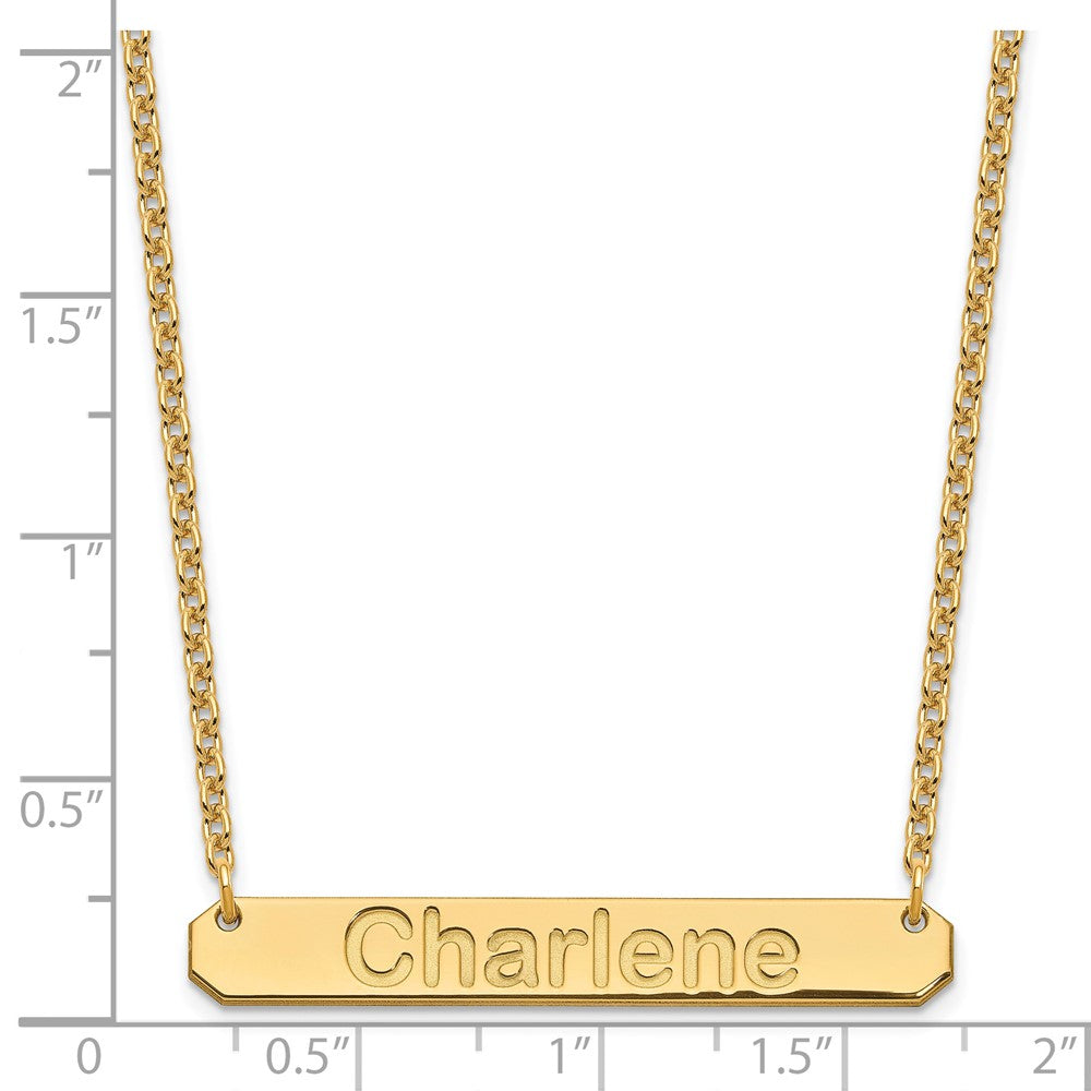 Sterling Silver/Gold-plated Medium ARIAL ROUNDED Bar Necklace XNA1237GP