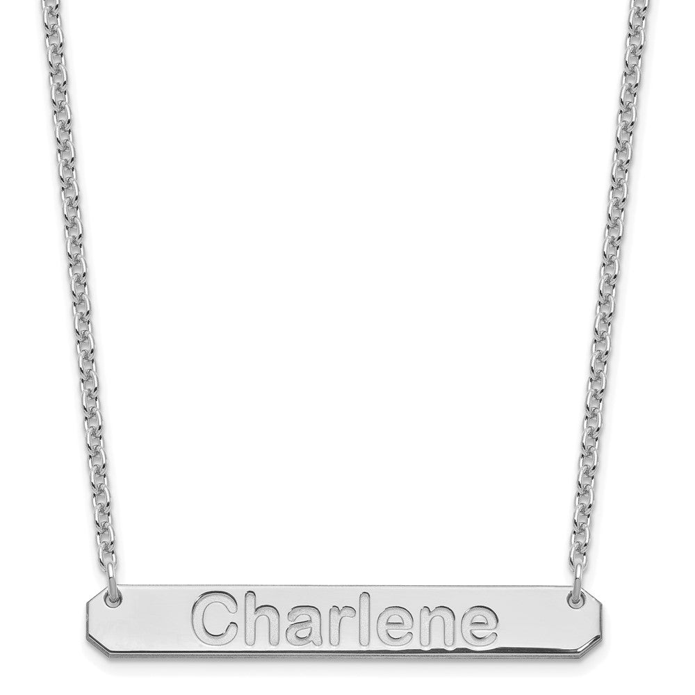 SS/Rhodium-plated Medium ARIAL ROUNDED Bar Necklace XNA1237SS