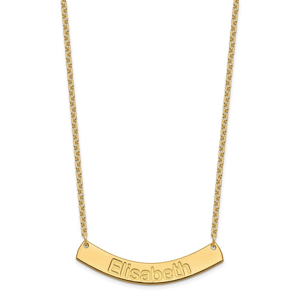 SS/Gold-plated Medium ARIAL ROUNDED Curved Bar Necklace XNA1239GP