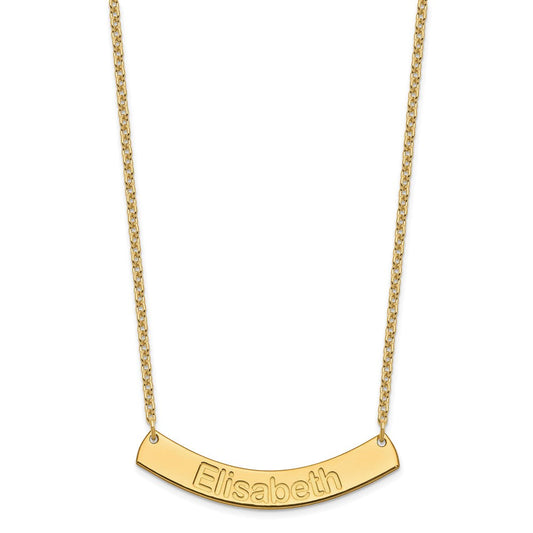 SS/Gold-plated Medium ARIAL ROUNDED Curved Bar Necklace XNA1239GP