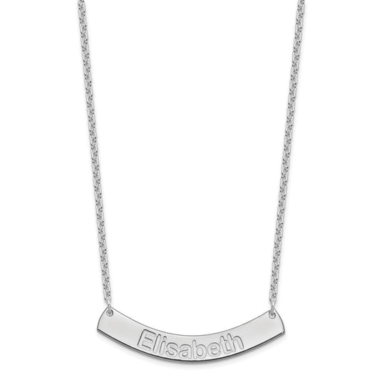 SS/Rhodium-plated Medium ARIAL ROUNDED Curved Bar Necklace XNA1239SS