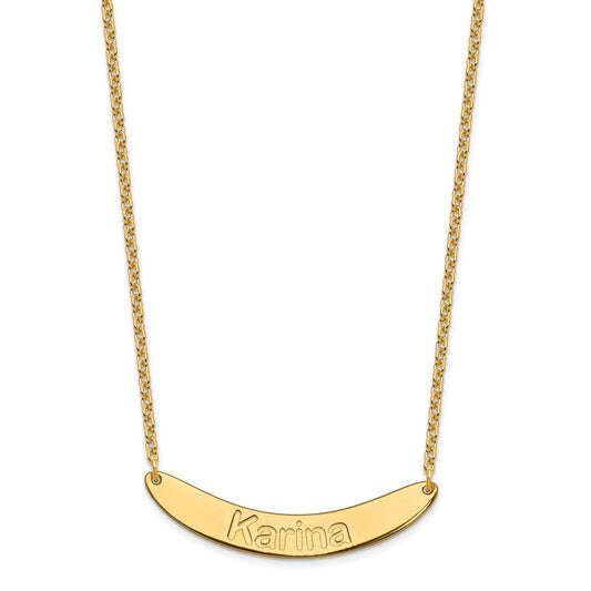 SS/Gold-plated Medium ARIAL ROUNDED Curved Bar Necklace XNA1240GP