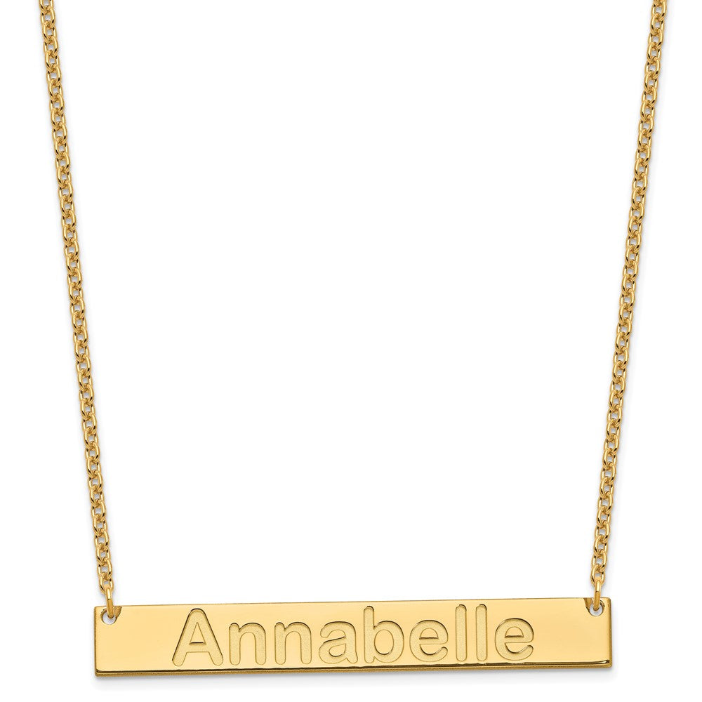 Sterling Silver/Gold-plated Large ARIAL ROUNDED Bar Necklace XNA1241GP