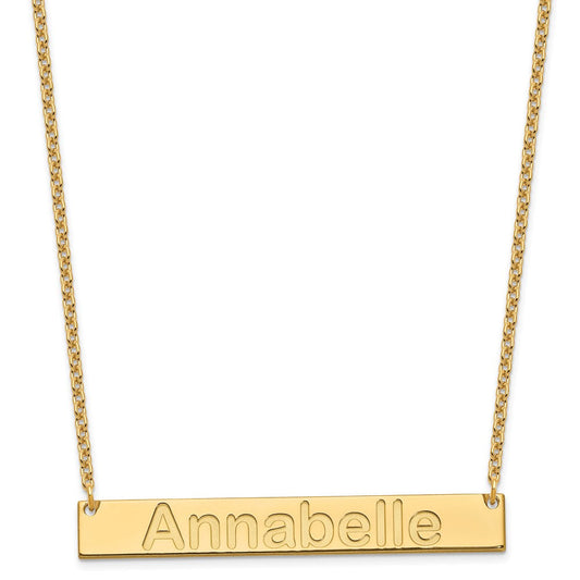 Sterling Silver/Gold-plated Large ARIAL ROUNDED Bar Necklace XNA1241GP