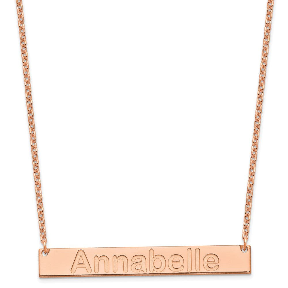 Sterling Silver/Rose-plated Large ARIAL ROUNDED Bar Necklace XNA1241RP