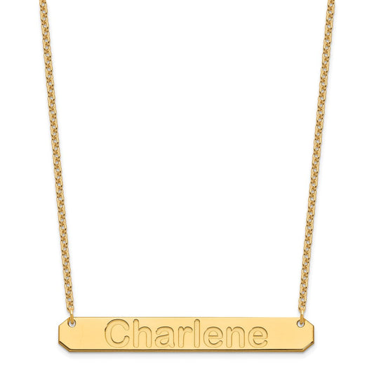 Sterling Silver/Gold-plated Large ARIAL ROUNDED Bar Necklace XNA1242GP