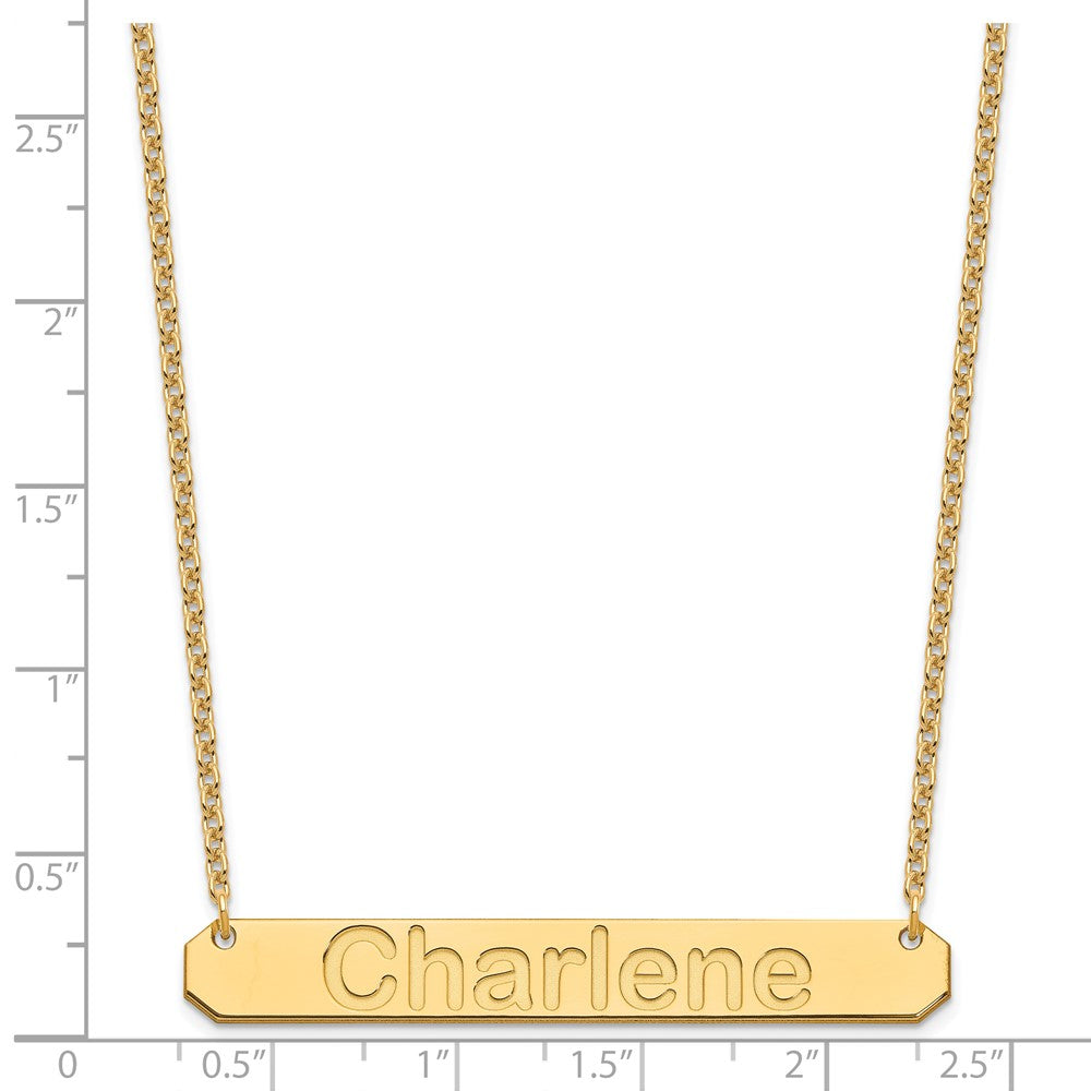Sterling Silver/Gold-plated Large ARIAL ROUNDED Bar Necklace XNA1242GP