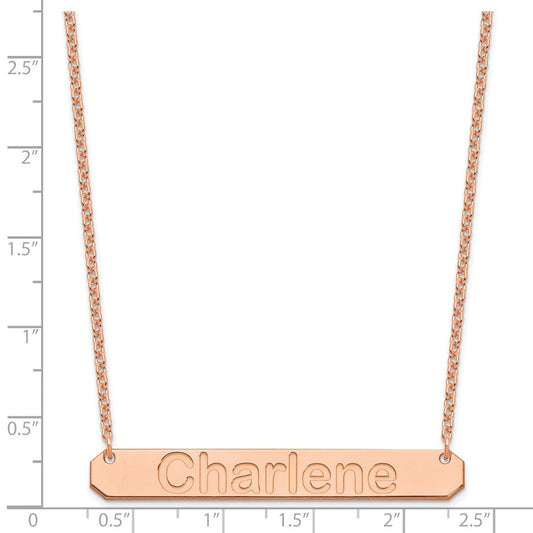 Sterling Silver/Rose-plated Large ARIAL ROUNDED Bar Necklace XNA1242RP