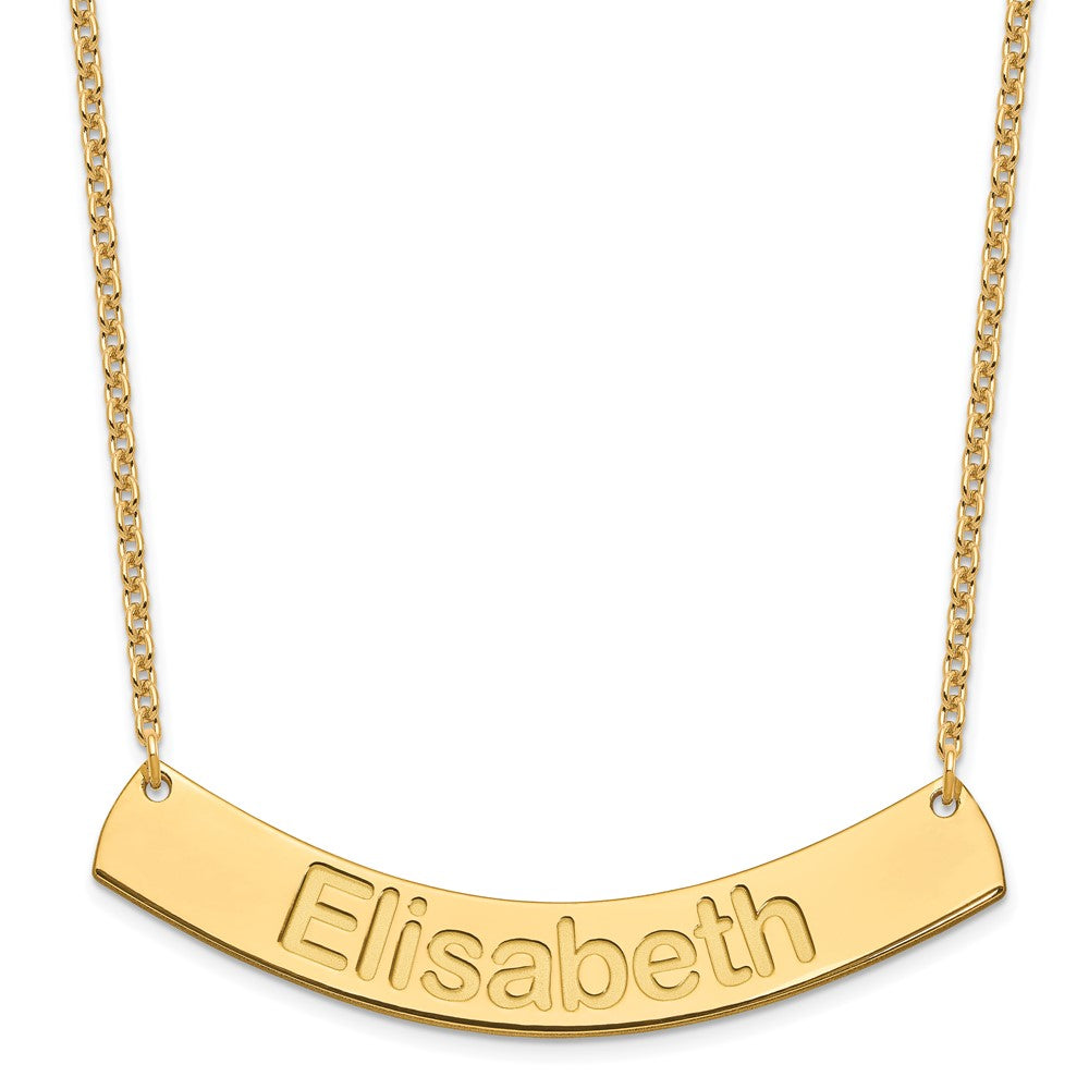 SS/Gold-plated Large ARIAL ROUNDED Curved Bar Necklace XNA1244GP