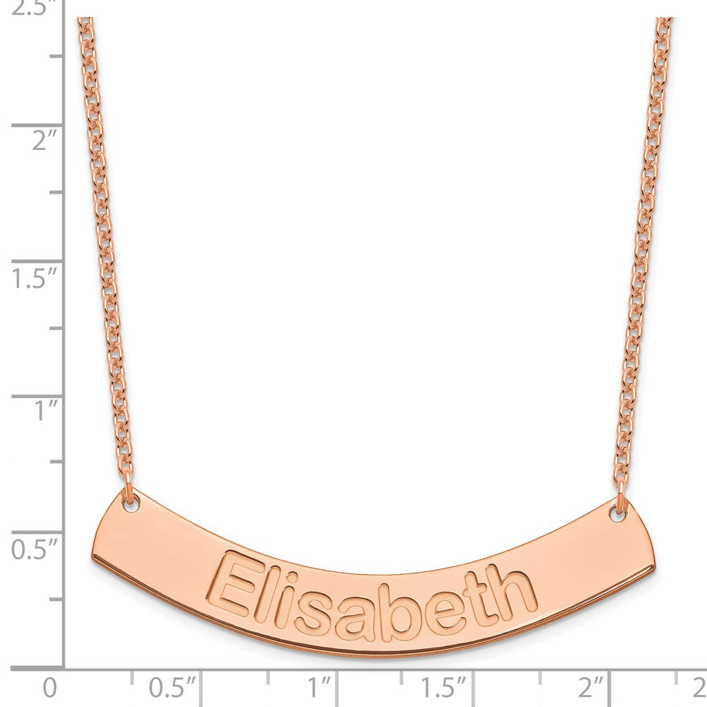 SS/Rose-plated Large ARIAL ROUNDED Curved Bar Necklace XNA1244RP