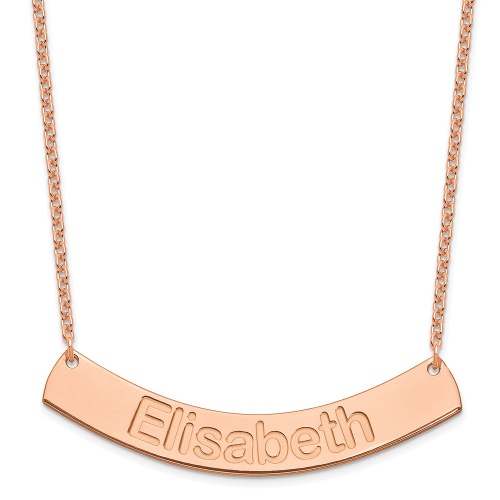 SS/Rose-plated Large ARIAL ROUNDED Curved Bar Necklace XNA1244RP