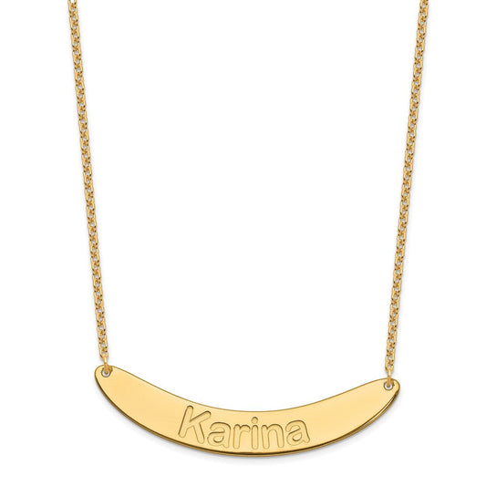 SS/Gold-plated Large ARIAL ROUNDED Curved Bar Necklace XNA1245GP