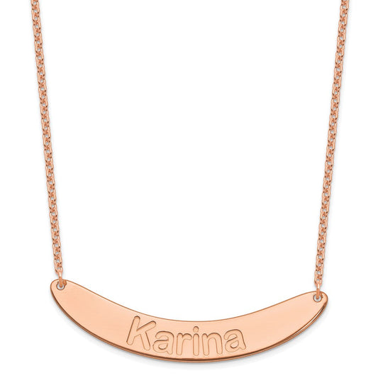 SS/Rose-plated Large ARIAL ROUNDED Curved Bar Necklace XNA1245RP