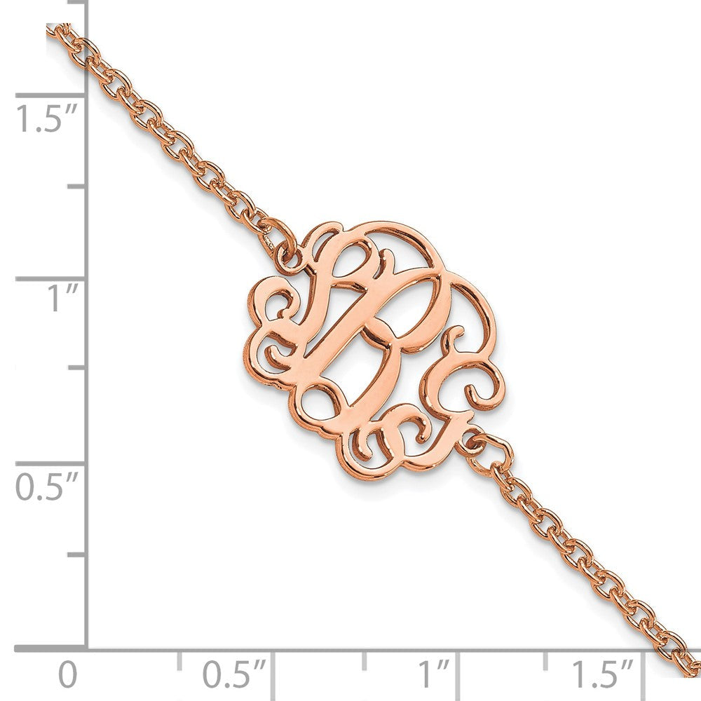 Sterling Silver/Rose-plated Monogram Bracelet XNA1265RP