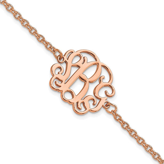 Sterling Silver/Rose-plated Monogram Bracelet XNA1265RP