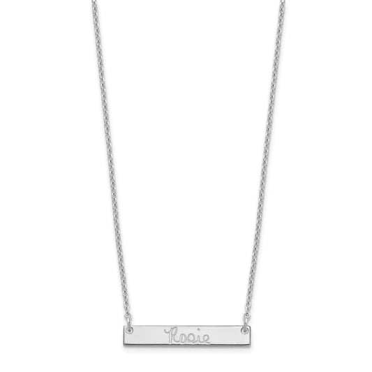Sterling Silver/Rhodium-plated Small Signature Bar Necklace XNA1273SS