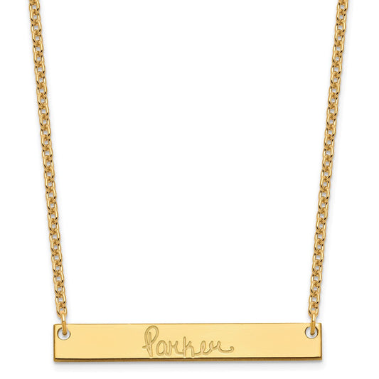 Sterling Silver/Gold-plated Medium Signature Bar Necklace XNA1274GP