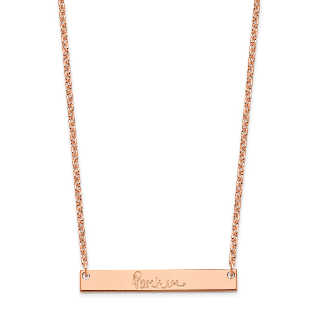 Sterling Silver/Rose-plated Medium Signature Bar Necklace XNA1274RP