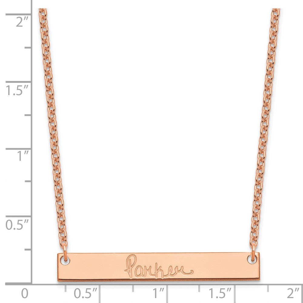 Sterling Silver/Rose-plated Medium Signature Bar Necklace XNA1274RP