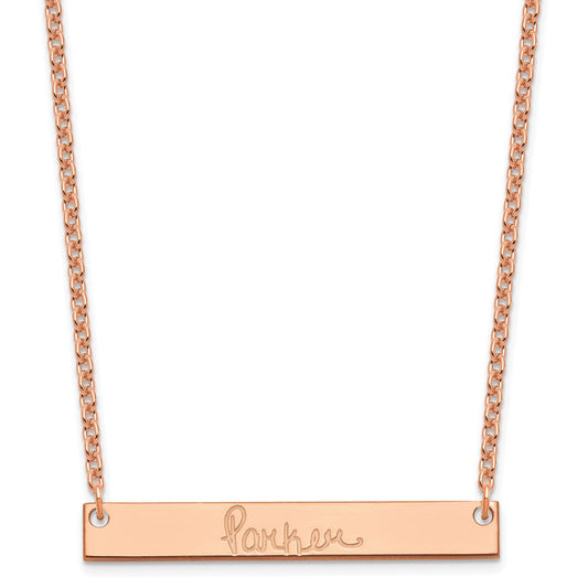 Sterling Silver/Rose-plated Medium Signature Bar Necklace XNA1274RP