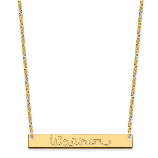 Sterling Silver/Gold-plated Large Signature Bar Necklace XNA1275GP