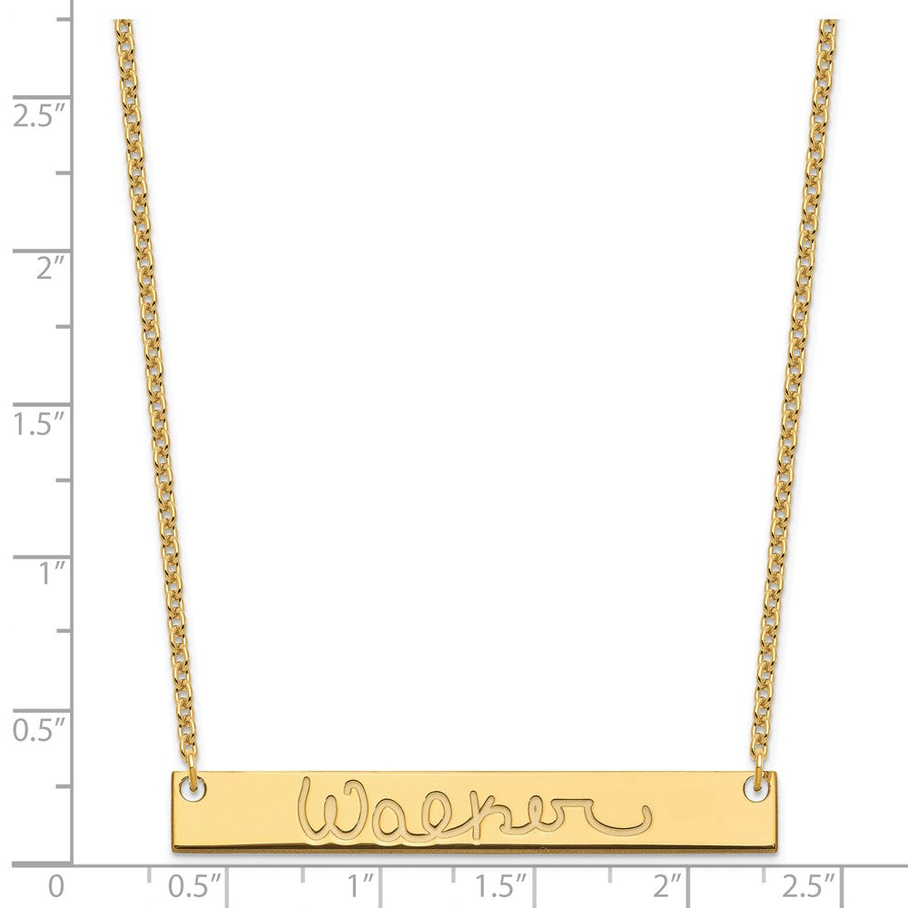 Sterling Silver/Gold-plated Large Signature Bar Necklace XNA1275GP