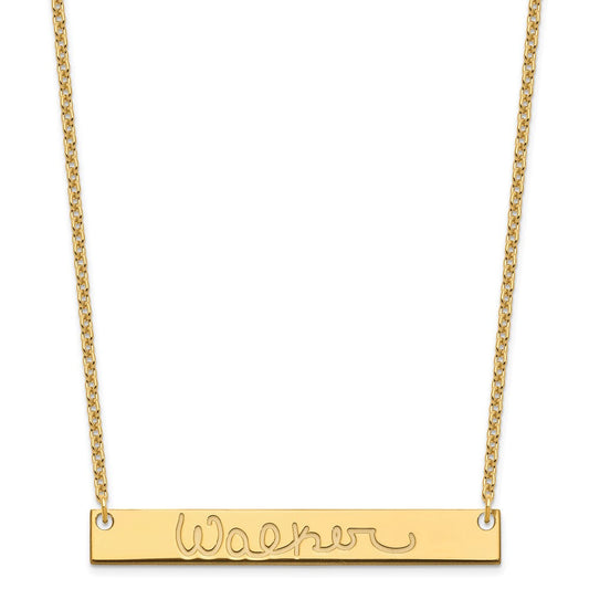 Sterling Silver/Gold-plated Large Signature Bar Necklace XNA1275GP