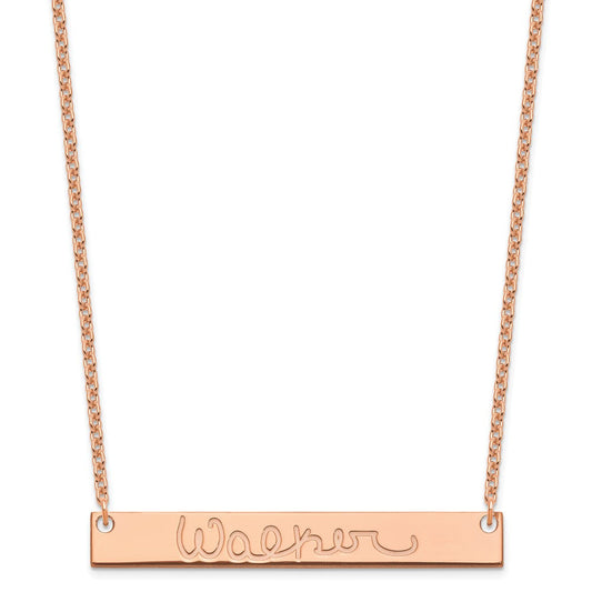 Sterling Silver/Rose-plated Large Signature Bar Necklace XNA1275RP